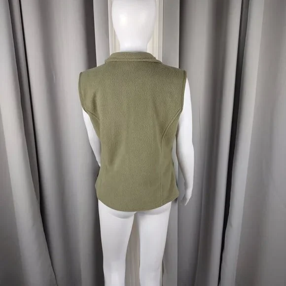 New York & Company NY Jeans Women’s Olive Green Full-Zip Fleece Vest Size Medium - Picture 4 of 10